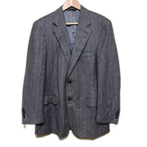 Perlis New Orleans 100% Cashmere Herringbone 2 Button Blazer Sport Coat Mens 40R